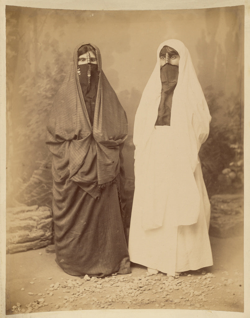 Félix Bonfils:[Portrait of Two Women in Middle Eastern Dres, Poster Print Wall Art