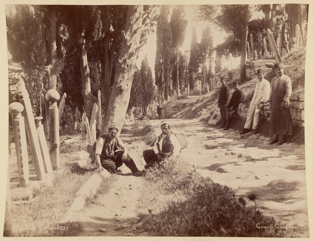 Abdullah Frères:Main Turkish Cemetery of Eyub, Poster Print Wall Art
