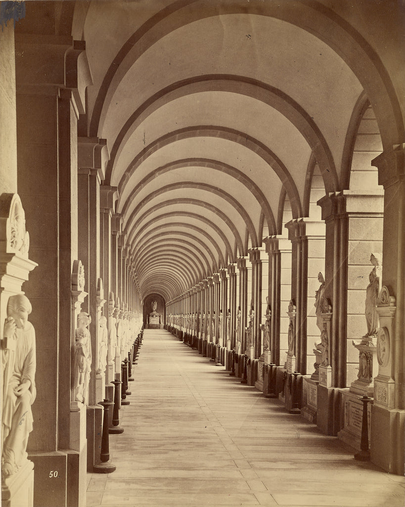 Unknown maker, Italian:[Interior of arcade, Monumental Cemet, Poster Print Wall Art