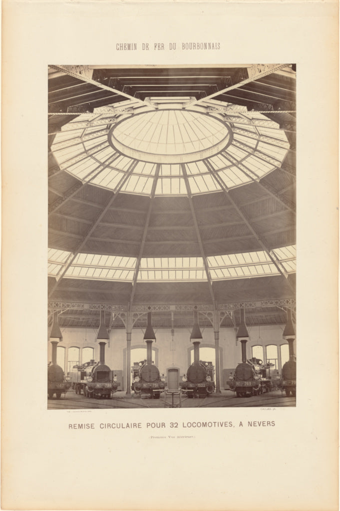 Auguste Hippolyte Collard:Remise Circulaire Pour 32 Locomoti, Poster Print Wall Art