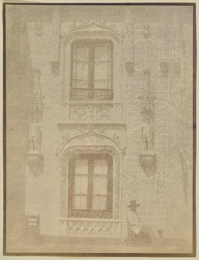 Hippolyte BayardAttributed to:[Man seated outside house of C, Poster Print Wall Art