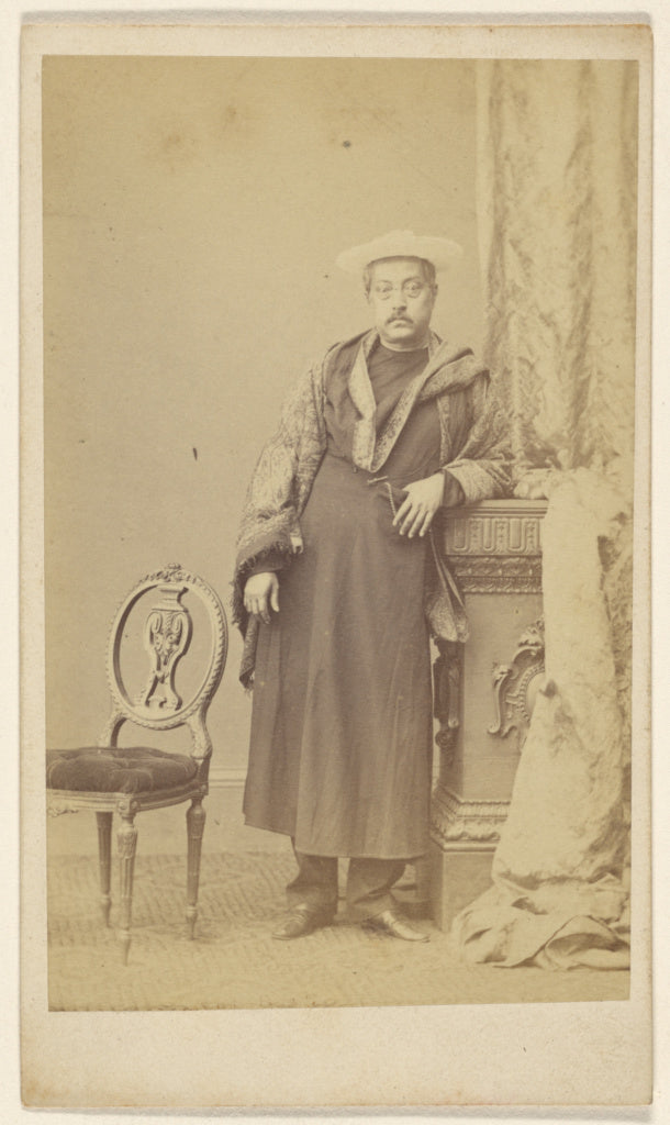 F. Schwarzschild:[Unidentified Asian man in robe wearing hat, Poster Print Wall Art