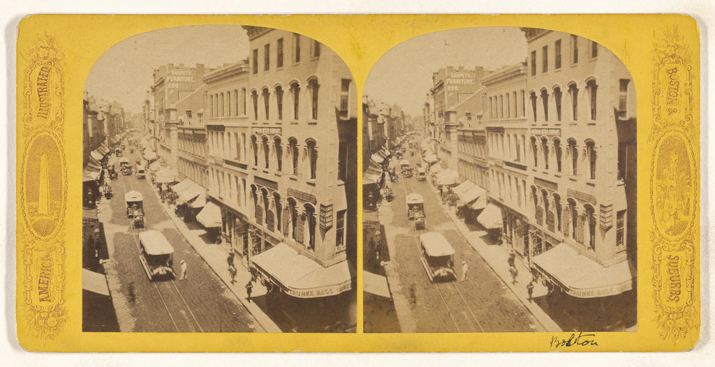 Unknown maker, American:Washington Street, near Boston Theat, Poster Print Wall Art