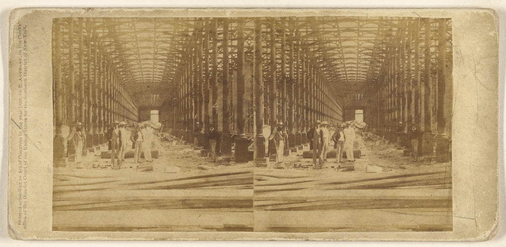 George N. Barnard:Interior View of the large Iron Sugar Ware, Poster Print Wall Art