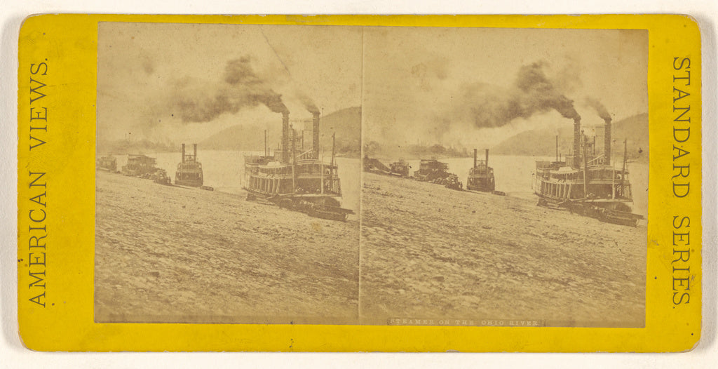 Unknown maker, American:Steamer on the Ohio River., Poster Print Wall Art