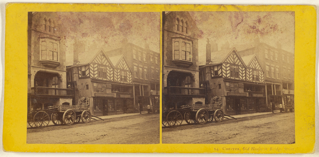 Francis BedfordAttributed to:Chester, Old Houses in Bridge S, Poster Print Wall Art