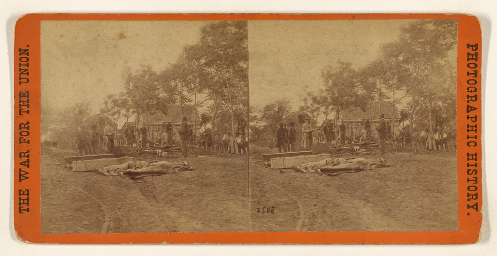 Mathew B. BradyStudio of:Burial of dead at Fredericksburgh, , Poster Print Wall Art