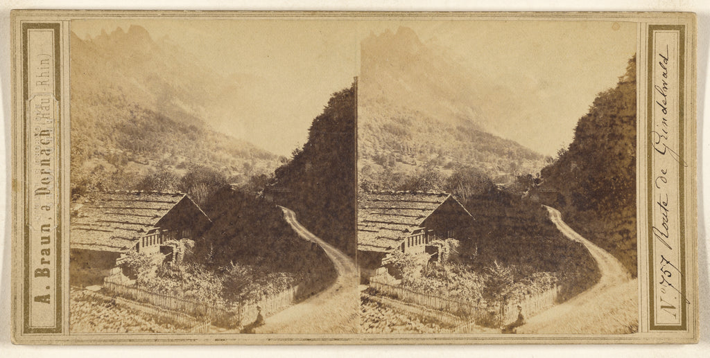 Adolphe Braun:Route de Grindelwald., Poster Print Wall Art