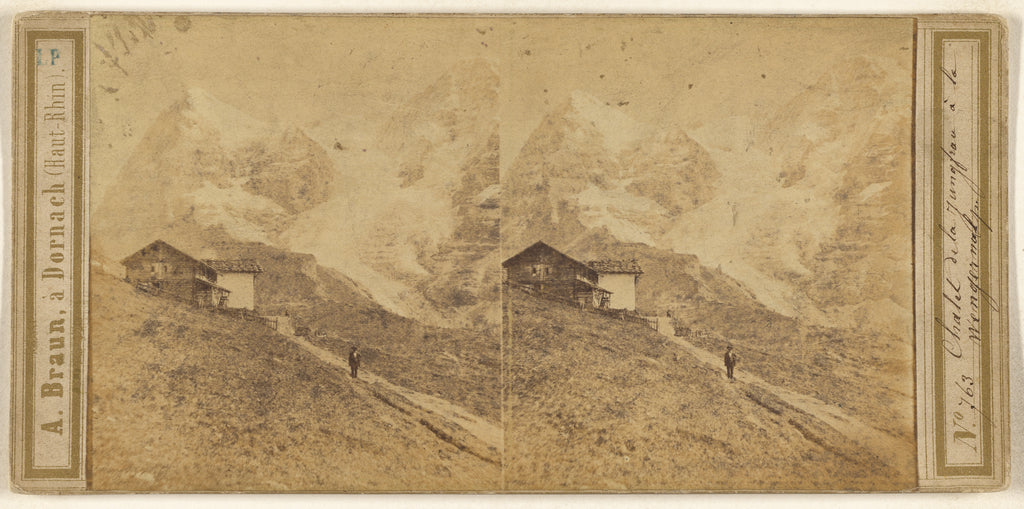 Adolphe Braun:Chalet de la Jungfrau a la Wengeralp., Poster Print Wall Art