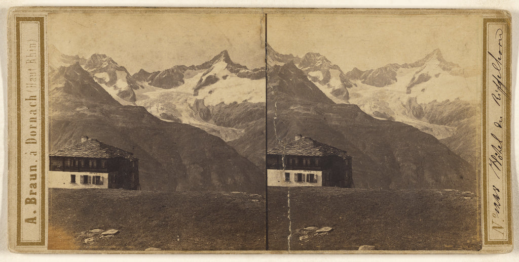 Adolphe Braun:Hotel du Riffelhorn, Poster Print Wall Art