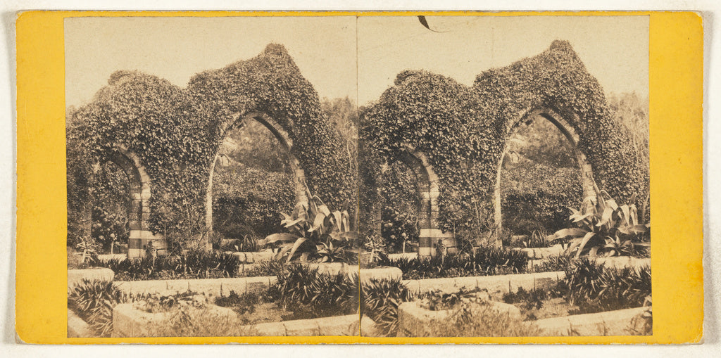 A.L. Coke:Cornwall. The Old Abbey, Tresco, Scilly., Poster Print Wall Art
