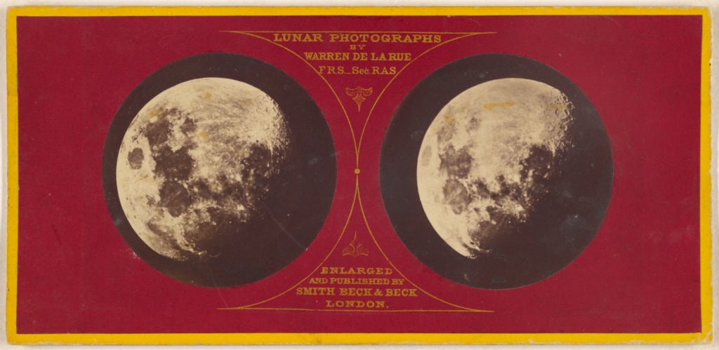 Warren De la Rue:[The Moon (left) Aug. 27, 1860; (right) Dec, Poster Print Wall Art