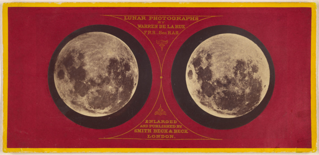 Warren De la Rue:[The Moon (left) Feb. 27, 1858; (right) Sep, Poster Print Wall Art