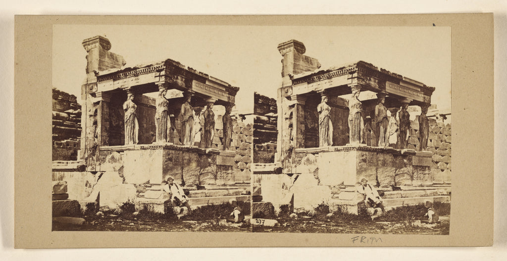 Francis FrithAttributed to:[Grece. Las cariatides au Temple , Poster Print Wall Art