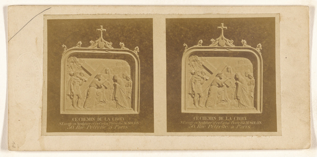 Unknown maker, French:[Sculpture of The Fourth Station of th, Poster Print Wall Art