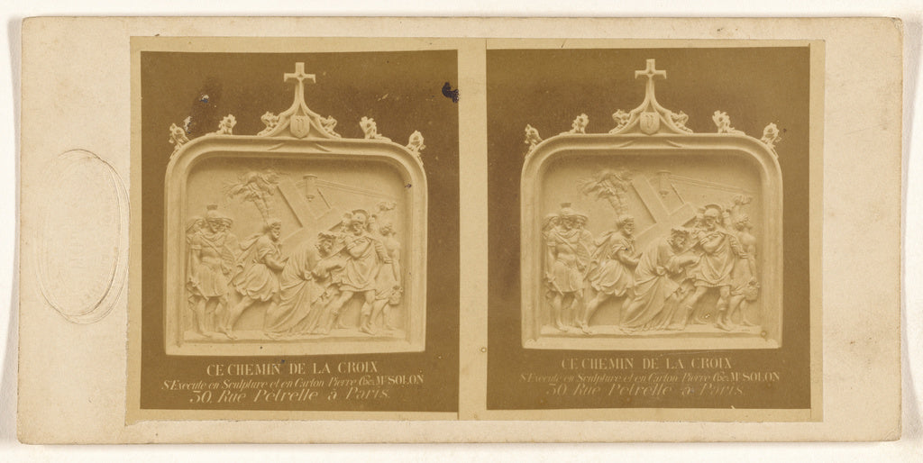 Unknown maker, French:[Sculpture of The Fifth Station of the, Poster Print Wall Art