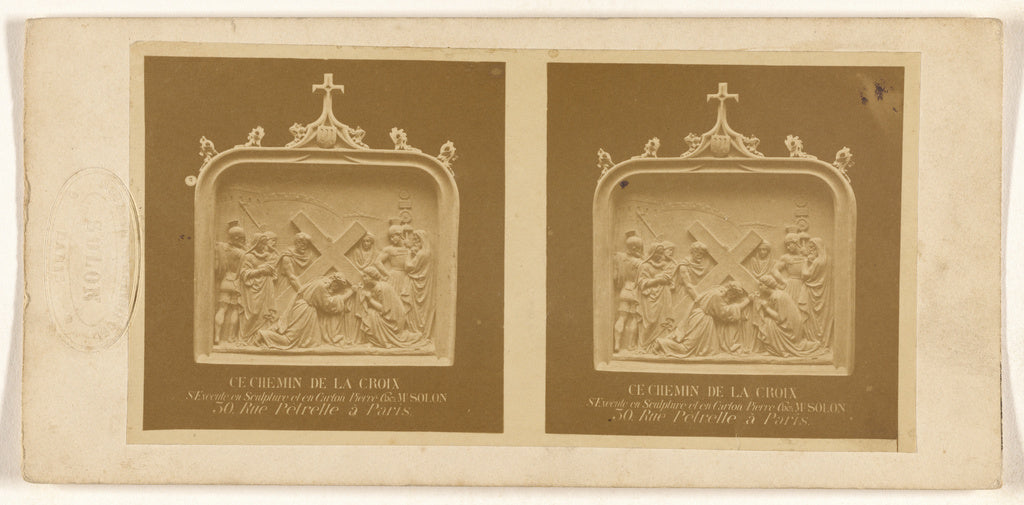 Unknown maker, French:[Sculpture of The Sixth Station of the, Poster Print Wall Art