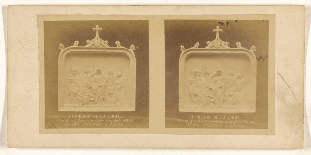 Unknown maker, French:[Sculpture of The Tenth Station of the, Poster Print Wall Art