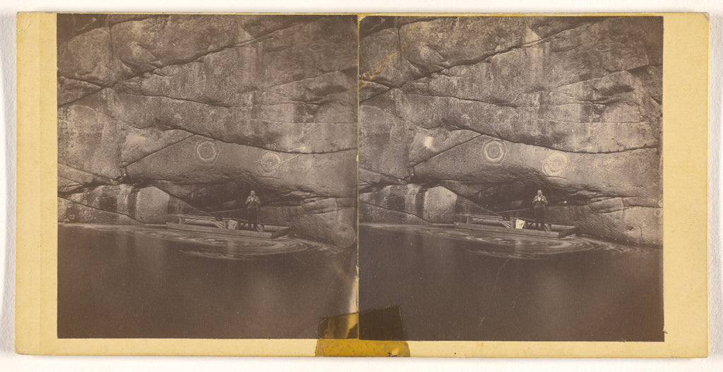 John P. SouleAttributed to:[Man standing in raft on lake wit, Poster Print Wall Art