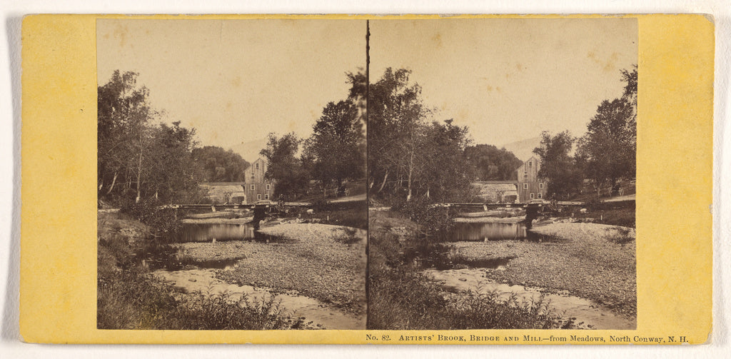 John P. Soule:Artists' Brook, Bridge and Mill. - Meadows, No, Poster Print Wall Art