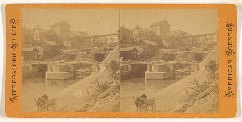 Unknown maker, American:[Lock at Lockport, Illinois or New Y, Poster Print Wall Art