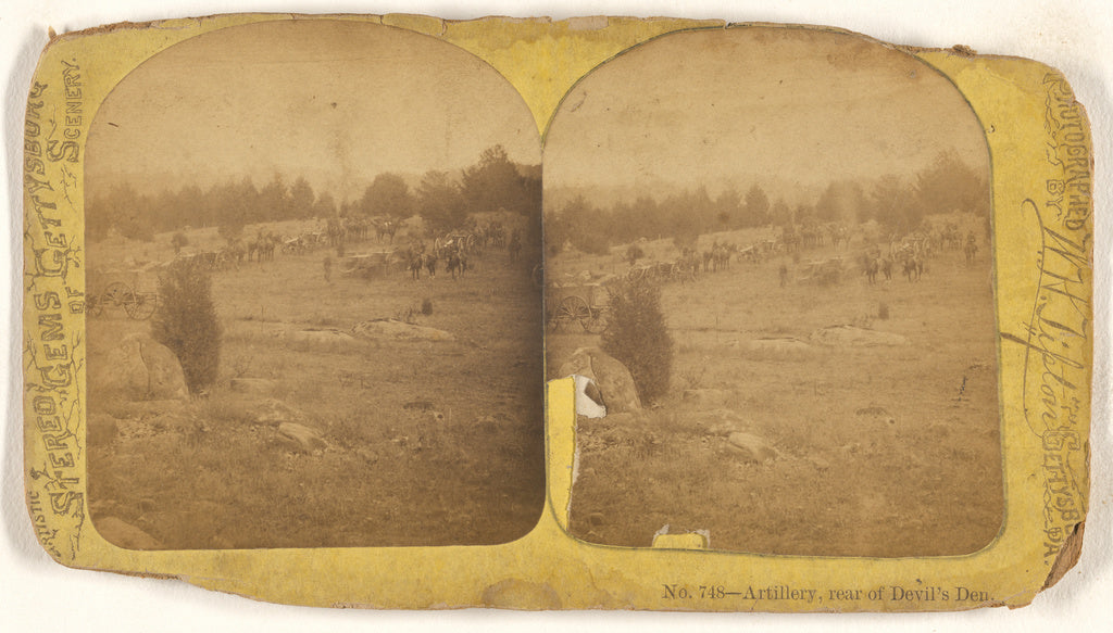 William H. Tipton:Artillery, rear of Devil's Den., Poster Print Wall Art
