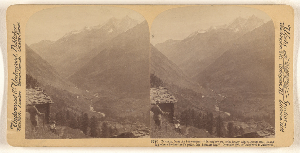 Underwood & Underwood:Zermatt, from...Schwarzee - "In mighty, Poster Print Wall Art