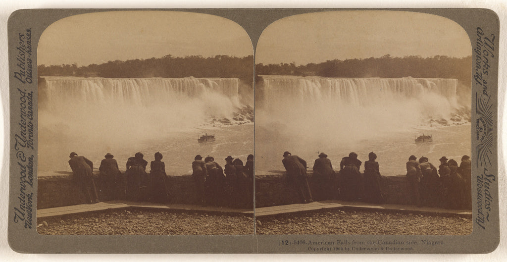 Underwood & Underwood:American Falls from the Canadian side,, Poster Print Wall Art