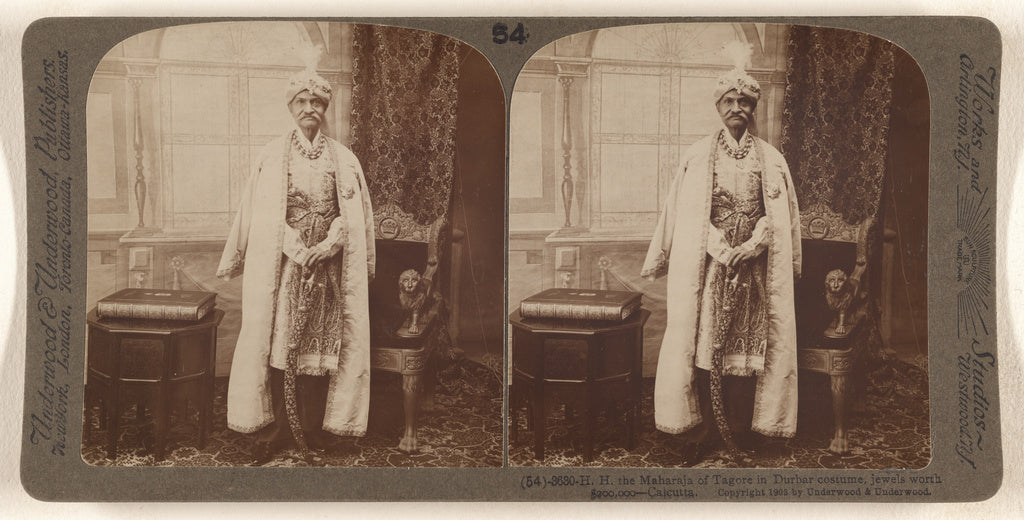 Underwood & Underwood:H.H. the Maharaja of Tagore in Durbar , Poster Print Wall Art