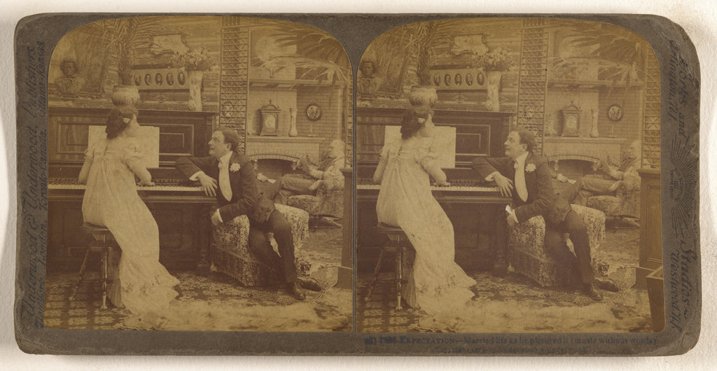 Underwood & Underwood:Expectation - Married life as he pictu, Poster Print Wall Art