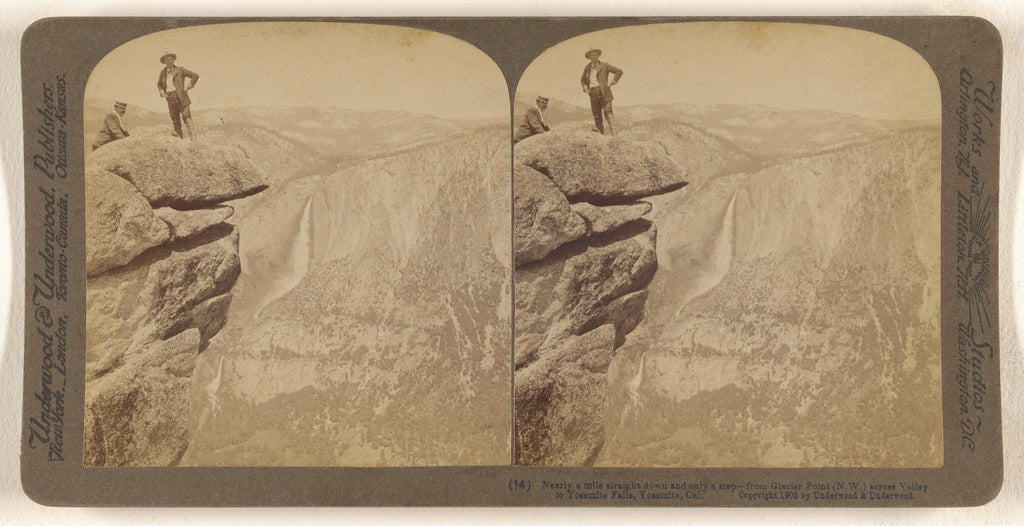 Underwood & Underwood:Nearly a mile straight down and only a, Poster Print Wall Art