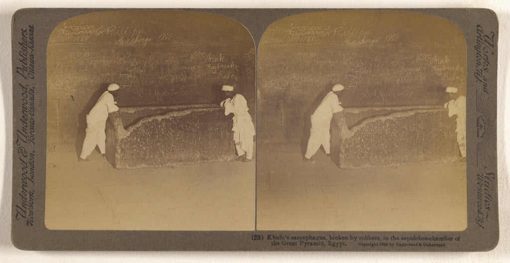 Underwood & Underwood:Khufu's sarcophagus, broken by robbers, Poster Print Wall Art