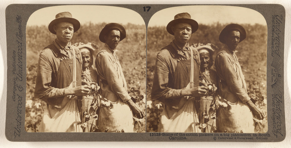 Underwood & Underwood:Some of the cotton pickers on a big pl, Poster Print Wall Art