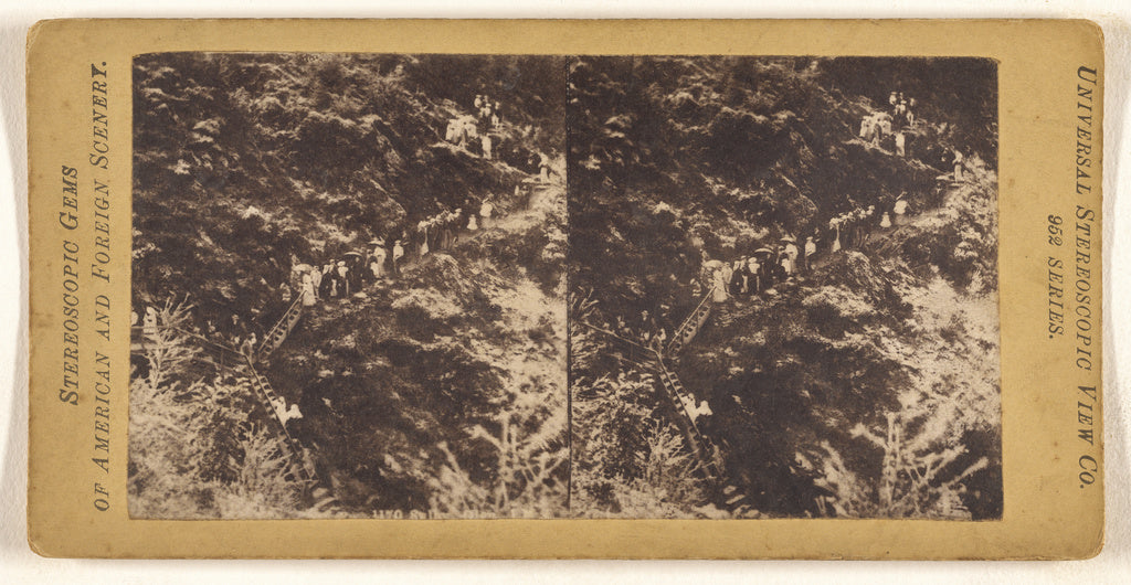 Universal Stereoscopic View Company:[People walking down pat, Poster Print Wall Art