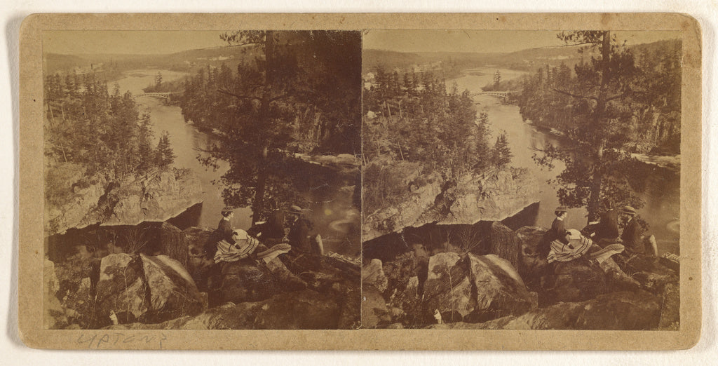 B. F. UptonAttributed to:[People sitting on rocks overlookin, Poster Print Wall Art