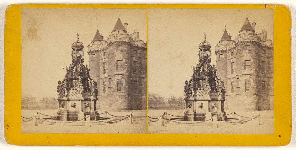 James Valentine:Holyrood Palace (the Fountain), Edinburgh., Poster Print Wall Art