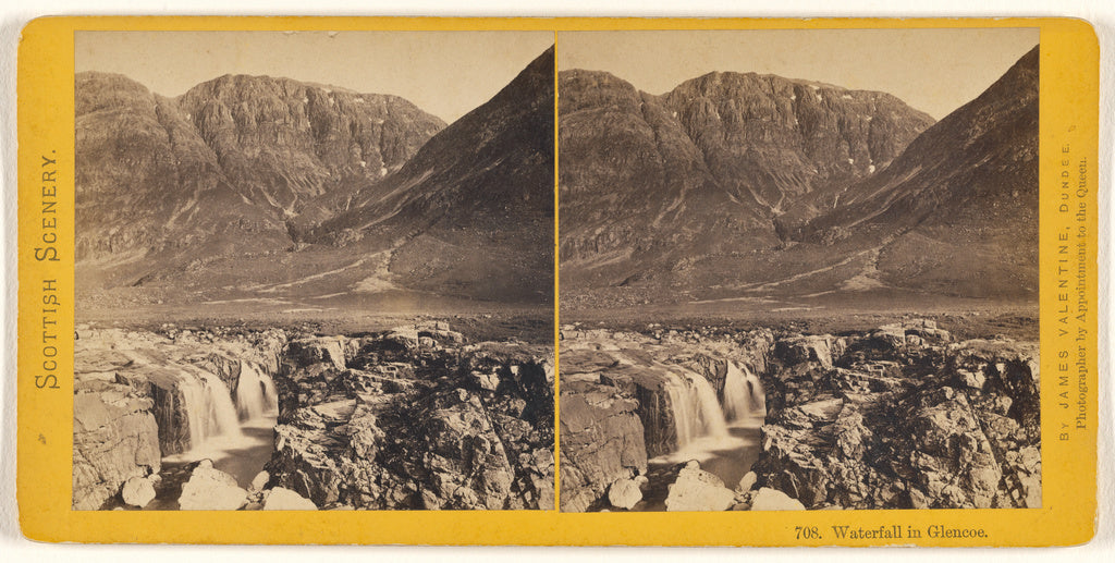 James Valentine:Waterfall in Glencoe., Poster Print Wall Art