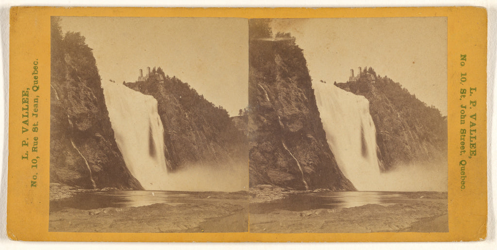 L.P. Vallée:Falls of Montmorency, Seven Miles below Quebec., Poster Print Wall Art