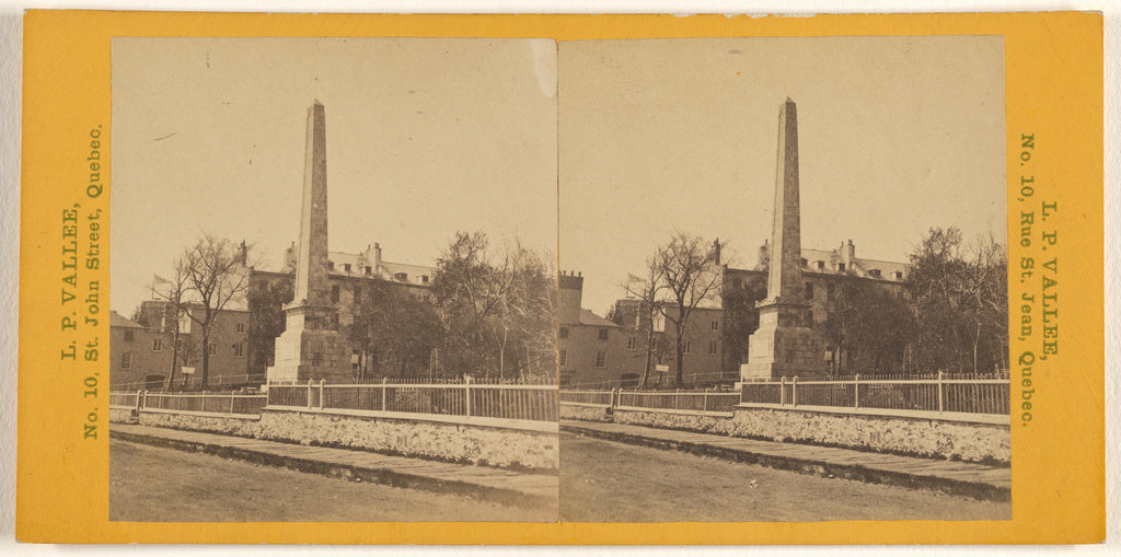 L.P. Vallée:The Monument of Wolfe and Montcalm., Poster Print Wall Art