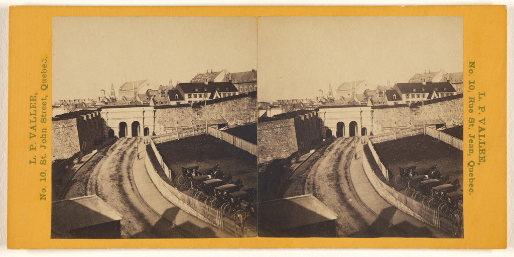 L.P. Vallée:St. John's Gate, from the top of a house in St., Poster Print Wall Art