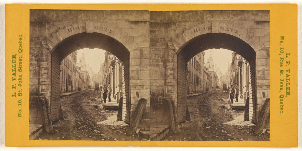 L.P. Vallée:Holy Family Street, Looking Through Hope Gate., Poster Print Wall Art