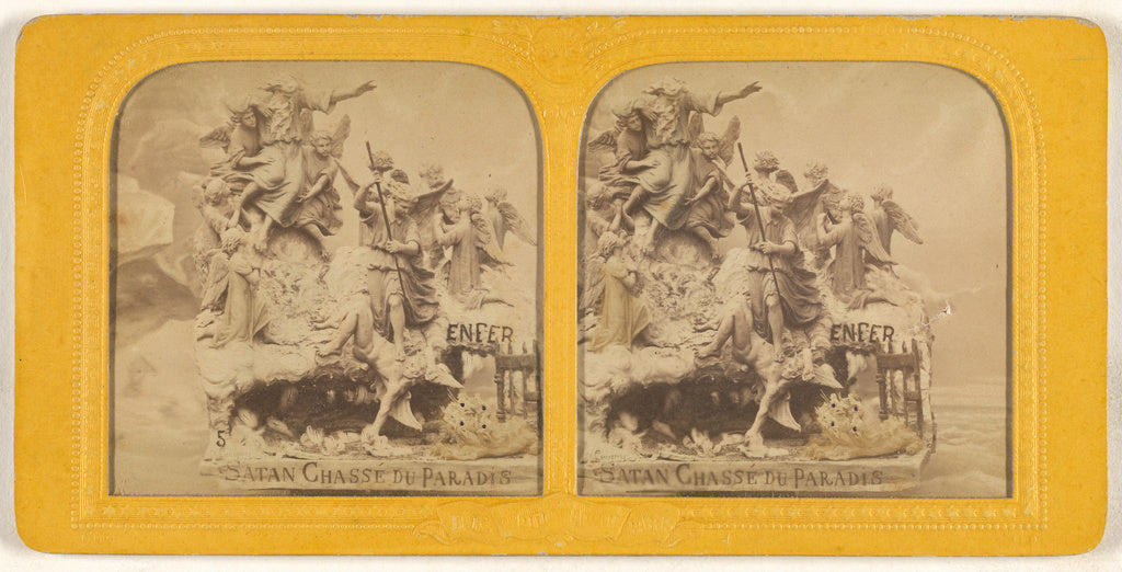 Adolphe BlockAttributed to:[Sculpture entitled "Satan Chasse, Poster Print Wall Art