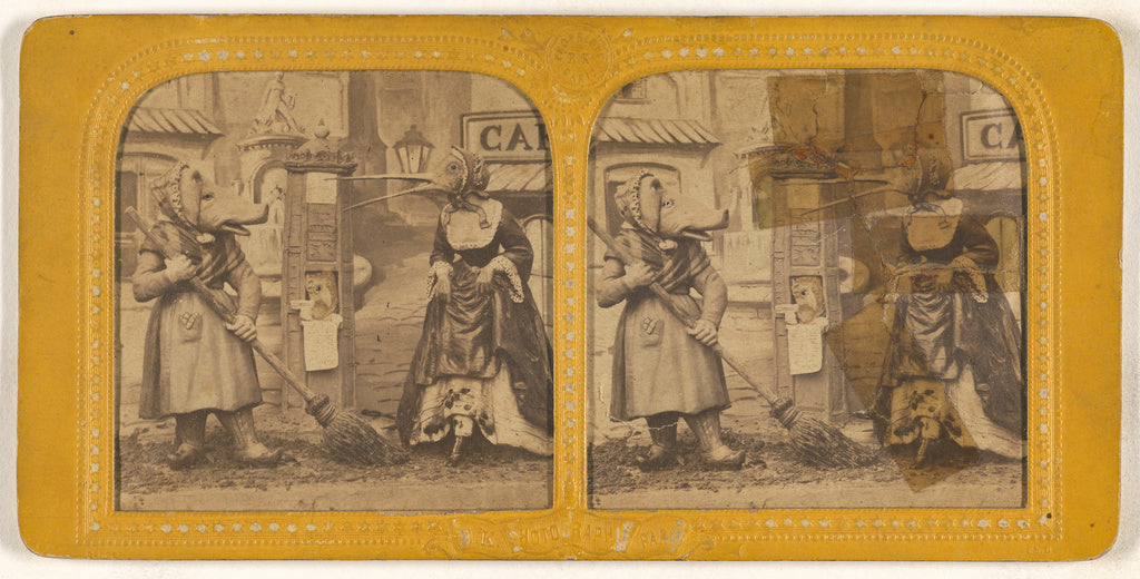 Adolphe Block:[Scene from a play: woman dressed as a pig swe, Poster Print Wall Art