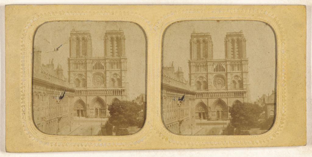 Unknown maker, French:[Front view of Notre-Dame, Paris, Fran, Poster Print Wall Art