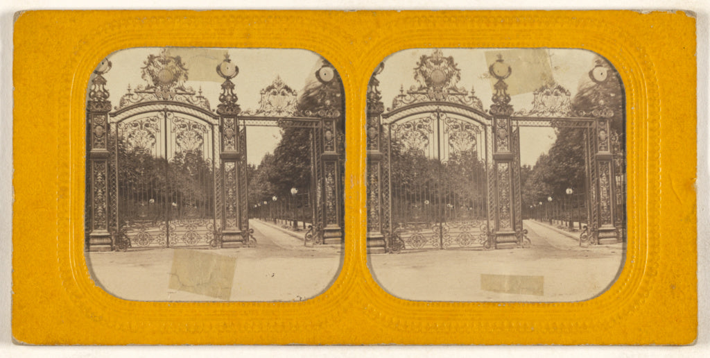 Unknown maker, French:[Gates of a park or palace, Paris, Fra,16x12"(A3)Poster