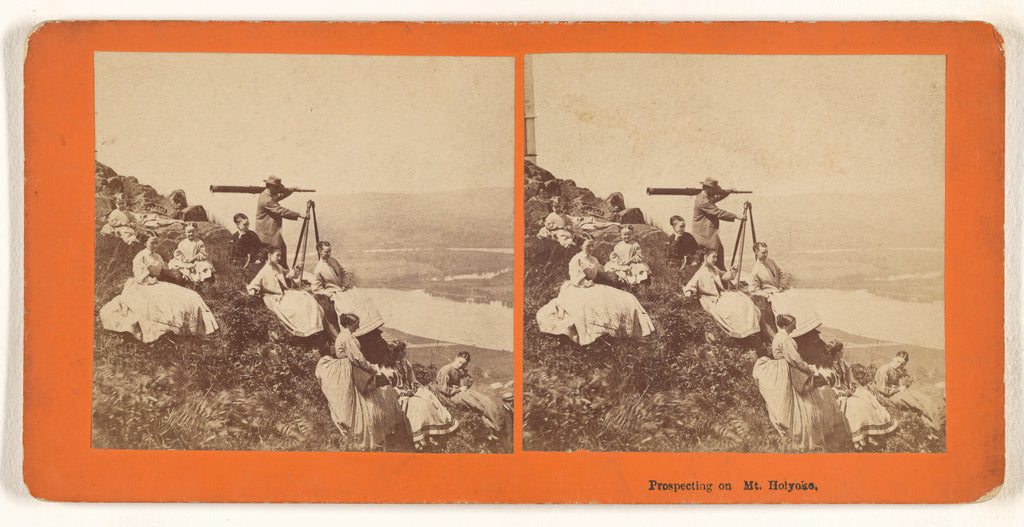 Unknown:Prospecting on Mt. Holyoke., Poster Print Wall Art