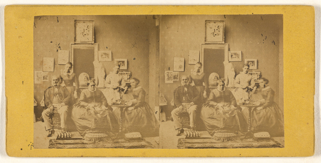 Unknown:[Family portrait, taken in living room, photographs , Poster Print Wall Art