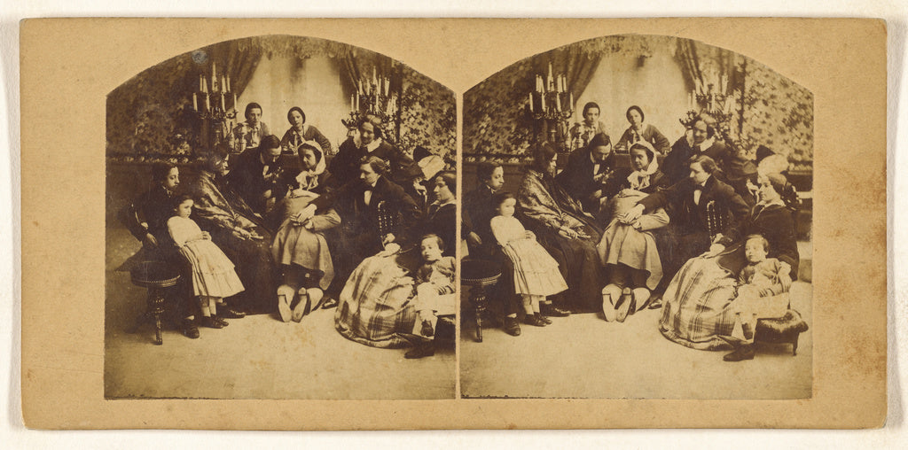 Unknown:[Genre: group of people in a parlor, woman at center, Poster Print Wall Art