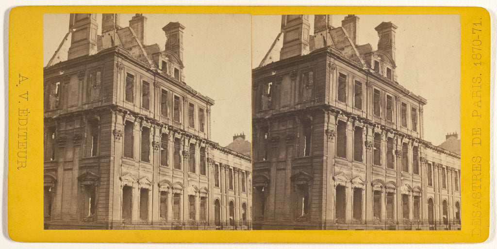 A.V.:[Part of the Tuilleries. Desastres de Paris. 1870 - 71., Poster Print Wall Art