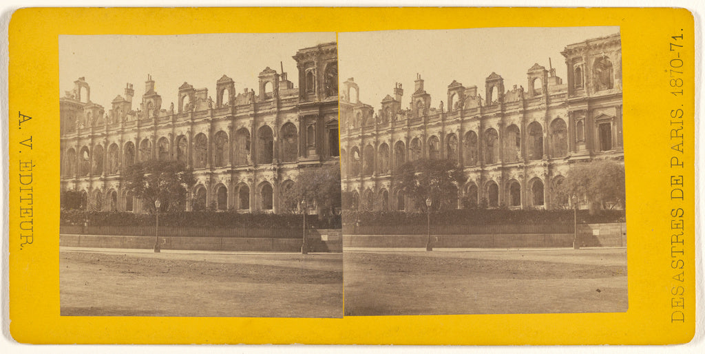 A.V.:[Facade de la Place Lobeau, Hotel de Ville. Desastres d, Poster Print Wall Art
